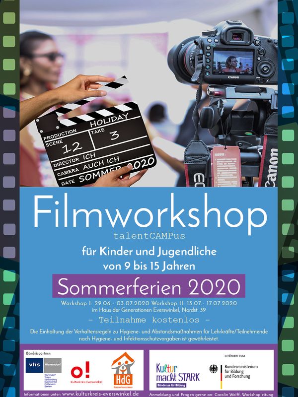 talentCAMPus - Hollywood in Everswinkel
für Kinder und Jugendliche von 9 bis 15 Jahren

