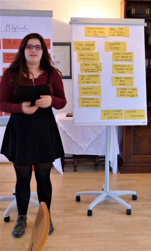 Milena präsentiert das Ergebnis der Gruppenarbeit